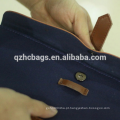 Saco de embreagem de lona Casual masculino Snap-fastener PU Leather Flap Bag